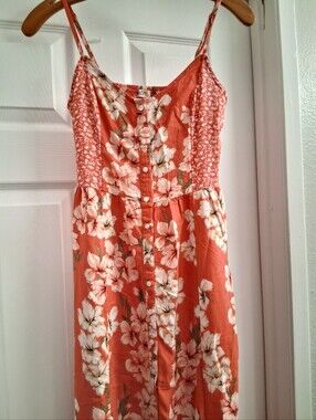 Hollister Red Floral Dress XS